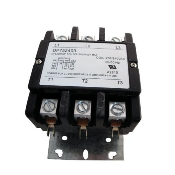 Contactor, 75A, 240V, 3 Pole