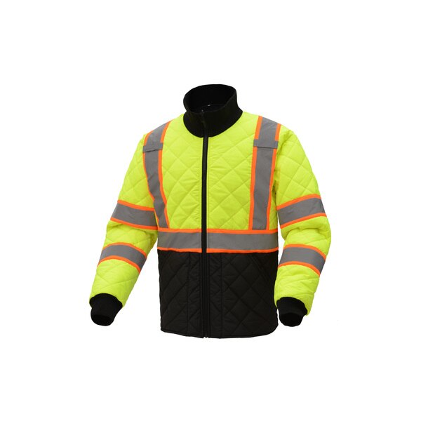 Class 3 Two Tone Quilted Jacket, Lime, L