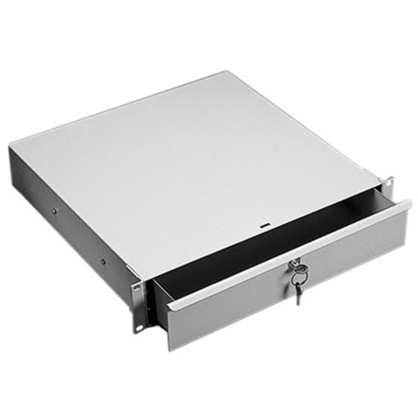 Rack-Angle Mounted Drawer, 3Ux19.00, Lt Gray, Steel