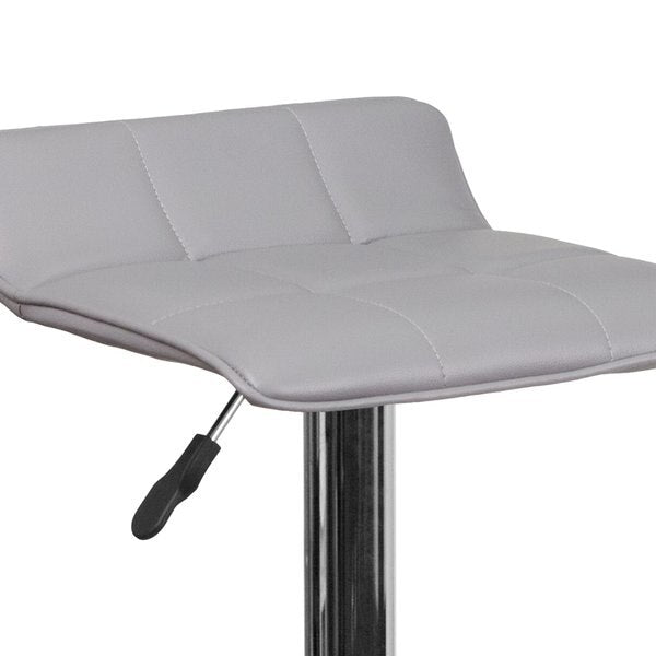 Gray Vinyl Barstool, Adj Height