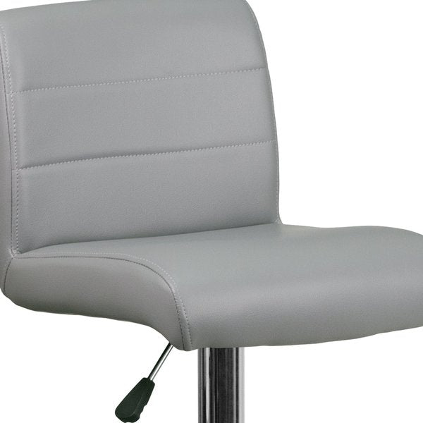 Gray Vinyl Barstool, Adj Height