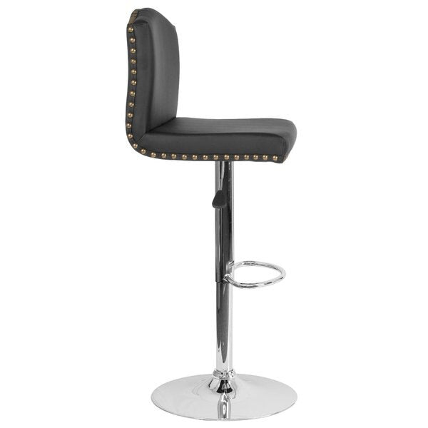 Black Leather Barstool