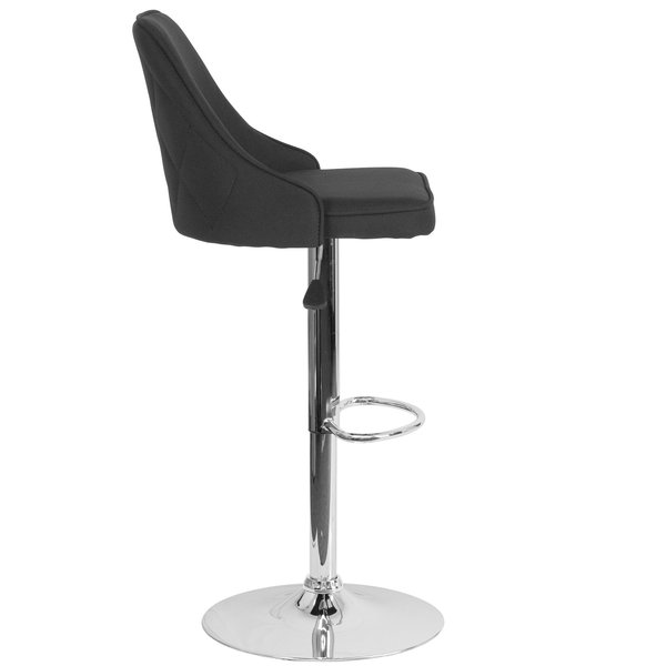 Chair, Trieste, Adj Barstool, Black Fabric