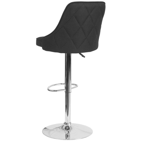 Chair, Trieste, Adj Barstool, Black Fabric