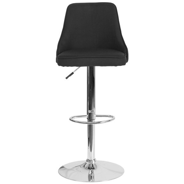 Chair, Trieste, Adj Barstool, Black Fabric