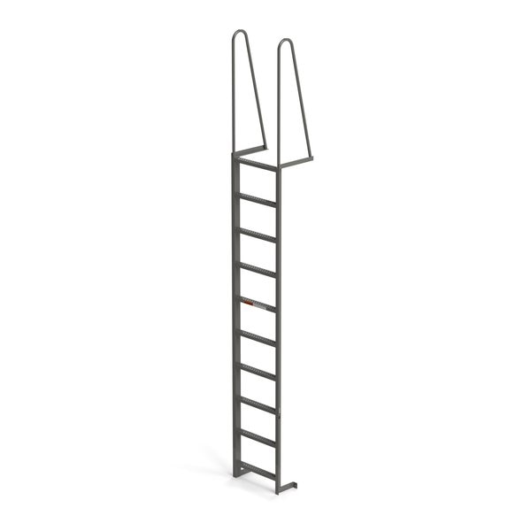 Fixed Dock Ladder, Walk Through, 10 Steps, Top Step Height 9'6