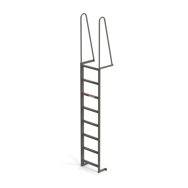 Fixed Dock Ladder, Walk Through, 8 Steps, Top Step Height 7'6