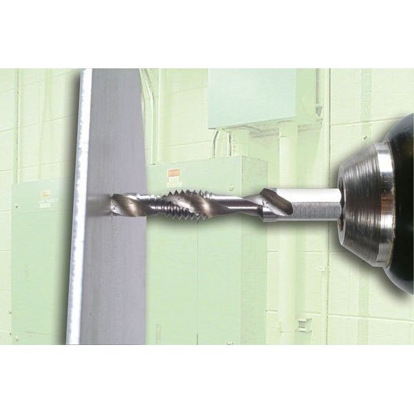 Drill/Tap/Countersink, #10-24 Thread Size, 2 1/32 in Overall Length