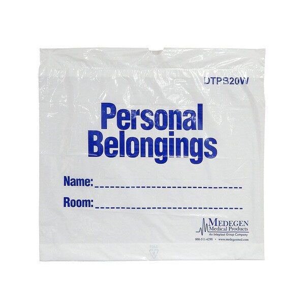 Patient Belngng Bag, 20x18x3, Wht/Bl, PK250
