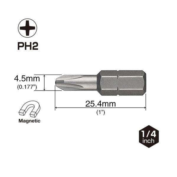 DRYWALLER Insert Bit PH2x25.4, PK20