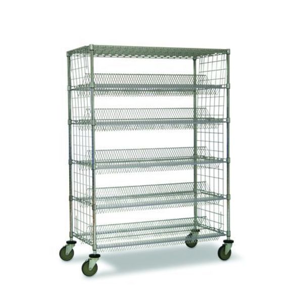 Dbl-Sided Sloped Shelf (5) Cart, 24x36x69