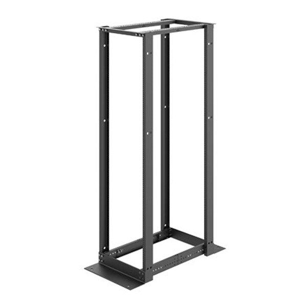 Open Frame Rack, Black, Aluminum 4-Post