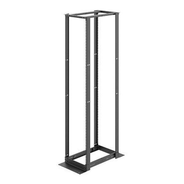 Open Frame Rack, Black, Aluminum 4-Post