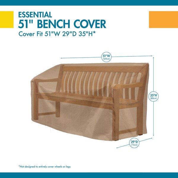 Essential Tan Patio Bench Cover, Essential, 51