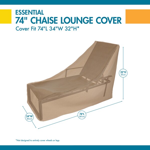 Essential Latte Patio Chaise Lounge Cover, 74
