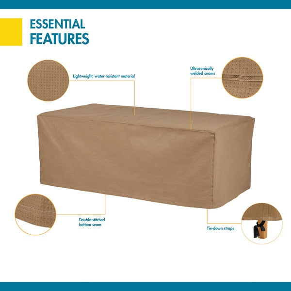 Essential Tan Patio Rectangular Coffee Table Cover, 26