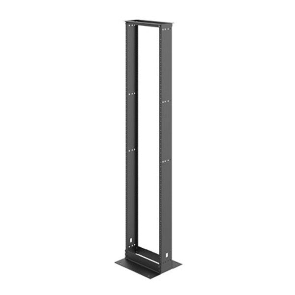 Open Frame Rack, 96.00x20.28x18.00, Black, Aluminum 2-Post