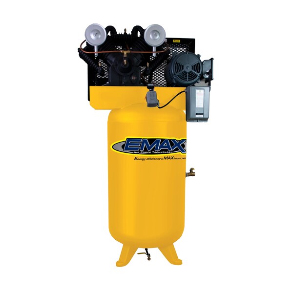 EI 10HP Vertical 80 Gallon Air Compressor, 3 Phase