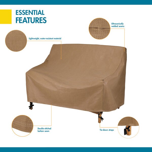 Essential Latte Patio Loveseat Cover, 62