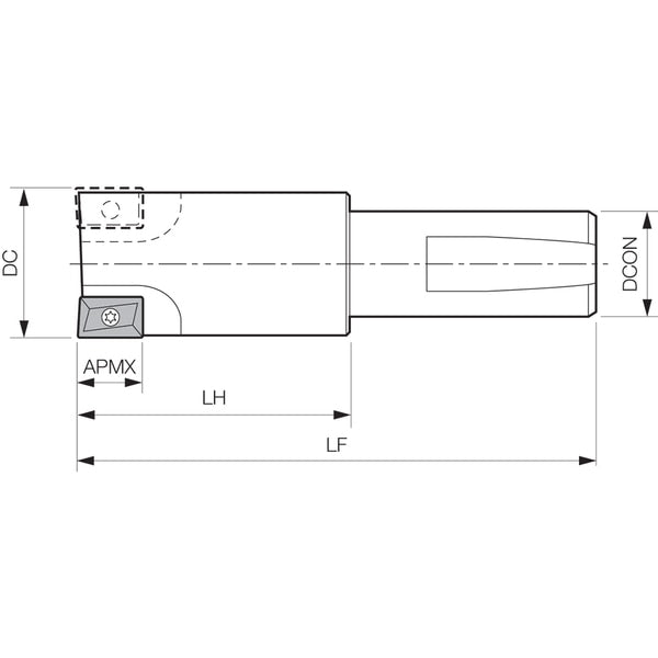 End Mill, Kyocera EM 125025, 1.2500
