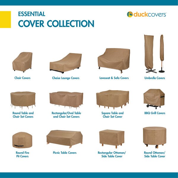 Essential Latte Patio Round Ottoman Cover, Essentia, 31