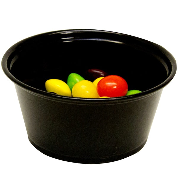 Plastic Portion Cup, 1.5oz., Black, PK2500