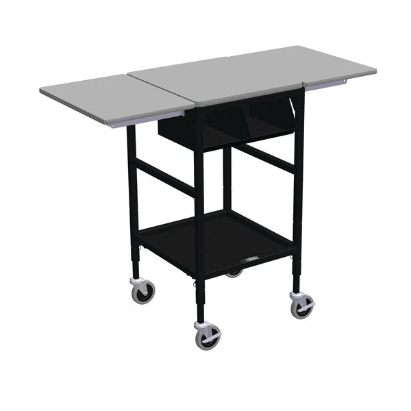 Sm Mobile Table w/Drop Lves, 2 Cmp Org Bin & Btm Shelf