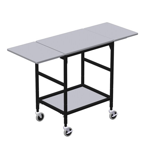 Mobile Work Table w/Drop Leaves & Bottom Shelf