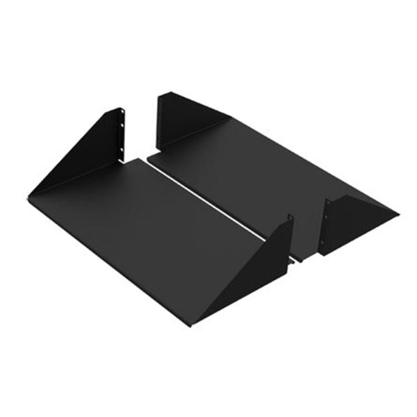 Double-Sided Solid-Steel Shelf, fits 19 in. LAN R., Black, Steel