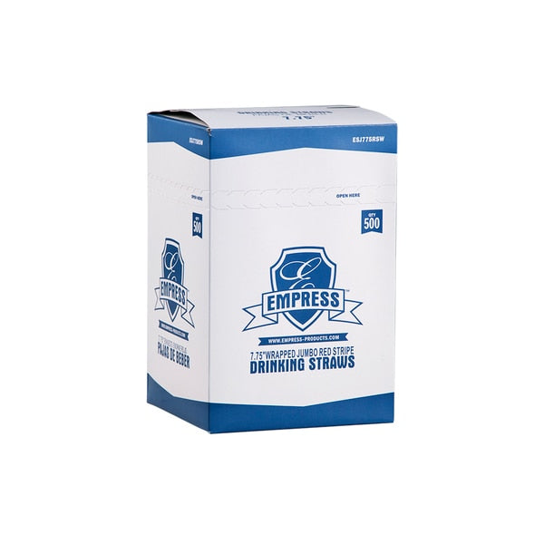 Striped, Jumbo Straws, Paper Wrapped, 7.75