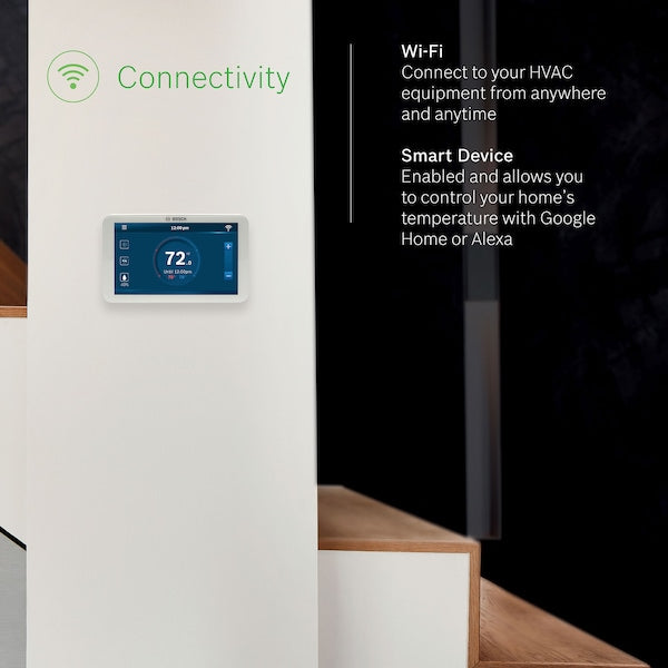 WiFi Thermostat, 7 Programs, 2 H 2 C, Wall Mount, Hardwired, 24VAC