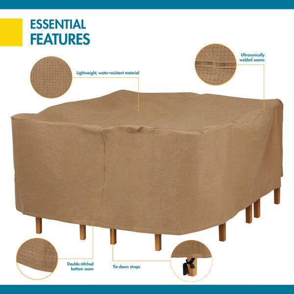 Essential Latte Patio Square Table Set Cover, 76
