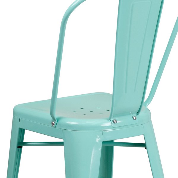 Mint Metal Outdoor Stool, 24