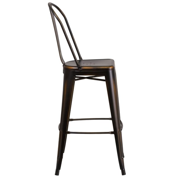 Distressed Copper Metal Stool