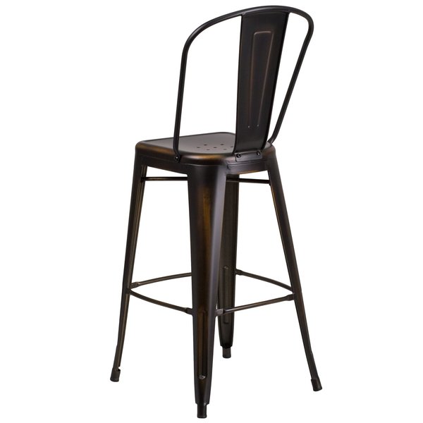 Distressed Copper Metal Stool