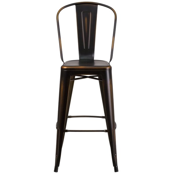 Distressed Copper Metal Stool