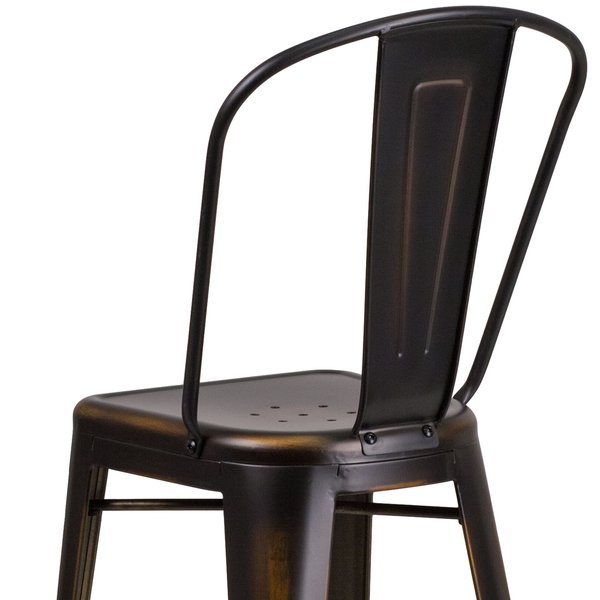 Distressed Copper Metal Stool