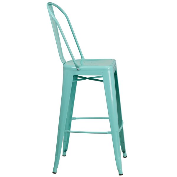 Mint Metal Outdoor Stool, 30