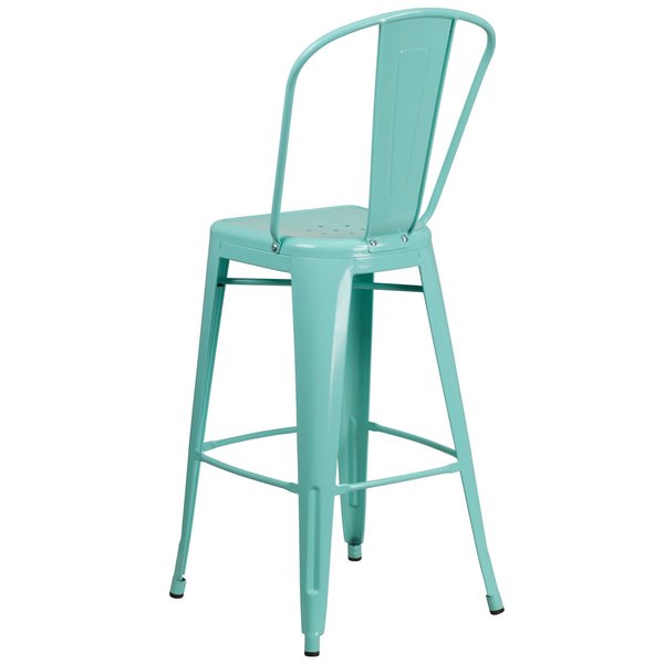 Mint Metal Outdoor Stool, 30