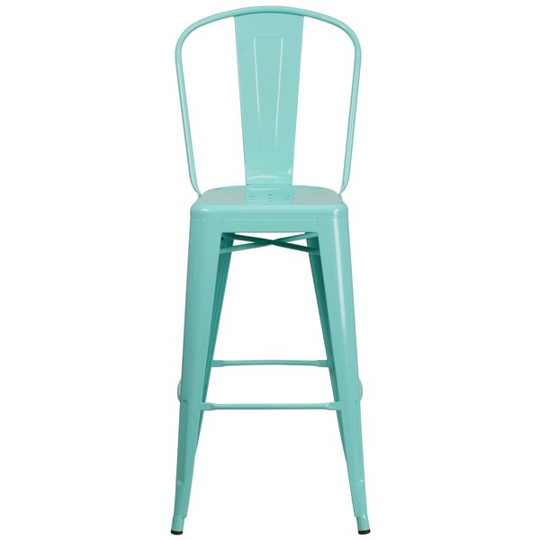 Mint Metal Outdoor Stool, 30