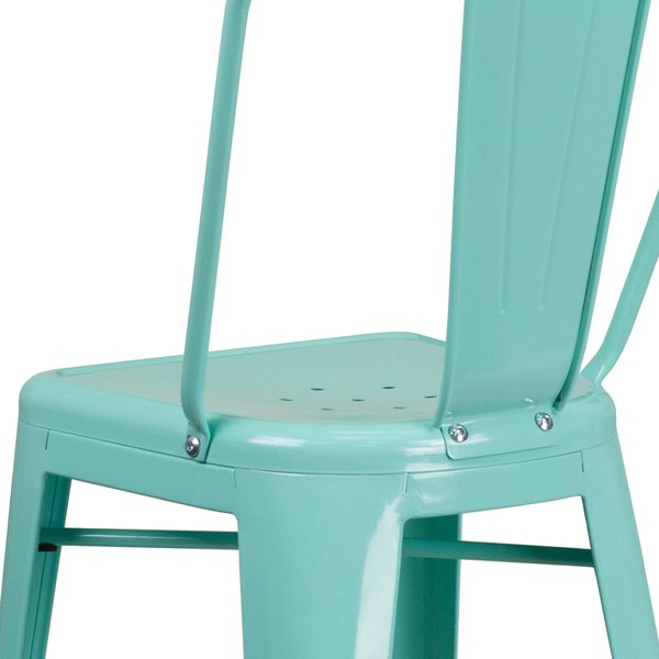 Mint Metal Outdoor Stool, 30