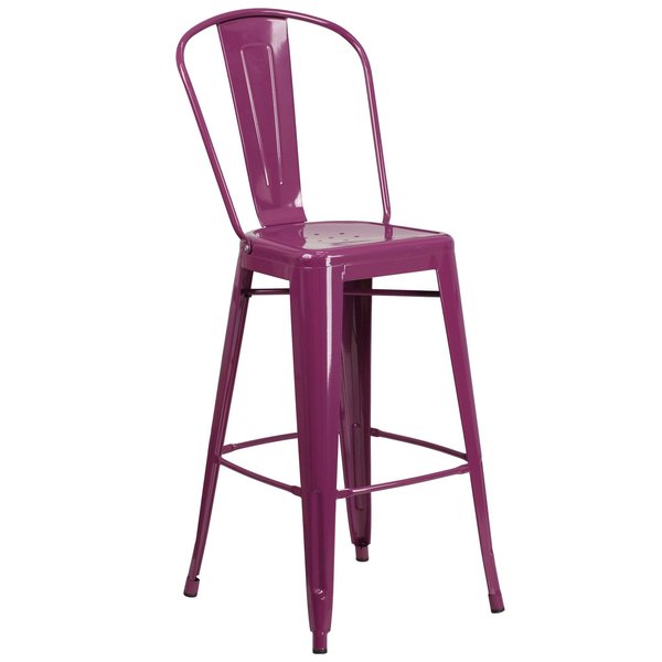 Purp Metal Outdoor Stool, 30