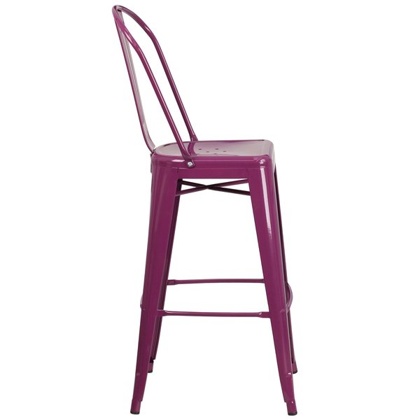 Purp Metal Outdoor Stool, 30