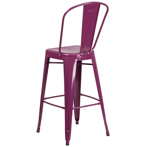 Purp Metal Outdoor Stool, 30