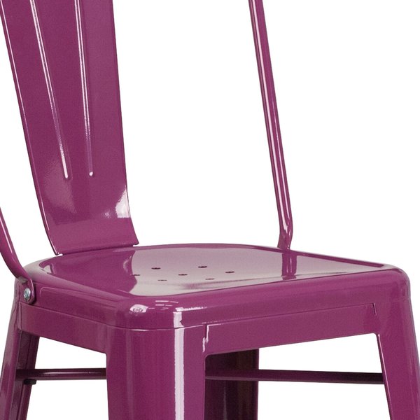 Purp Metal Outdoor Stool, 30