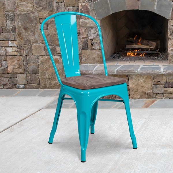 Metal Chair, Crystal Teal-Blue