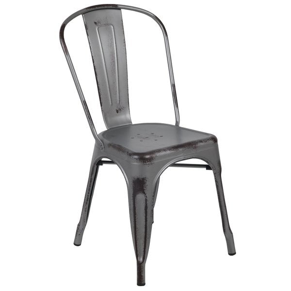 Distressed Silver Gray Metal Indoor-Outd
