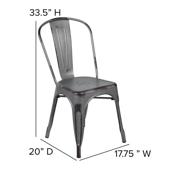 Distressed Silver Gray Metal Indoor-Outd