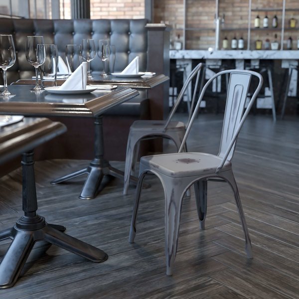 Distressed Silver Gray Metal Indoor-Outd