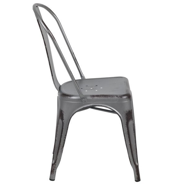 Distressed Silver Gray Metal Indoor-Outd